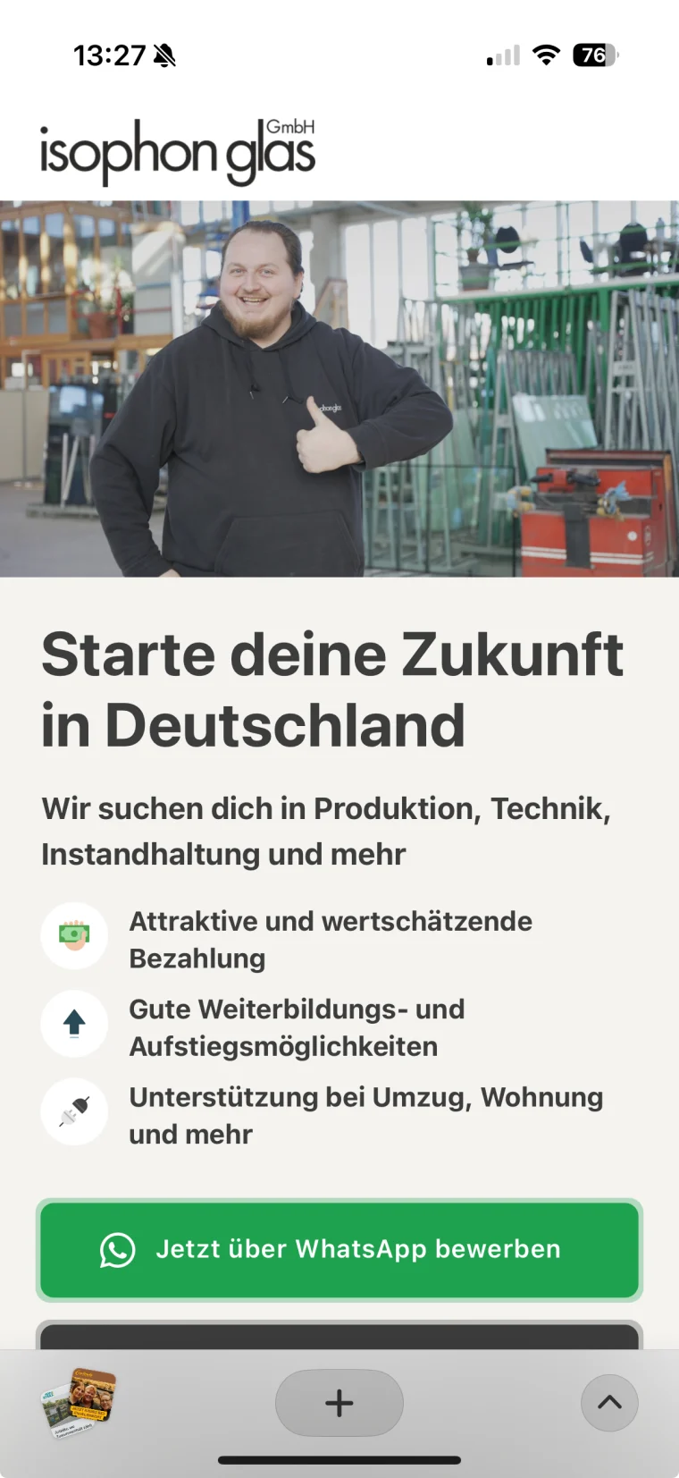 Karriereseite für isophon glas